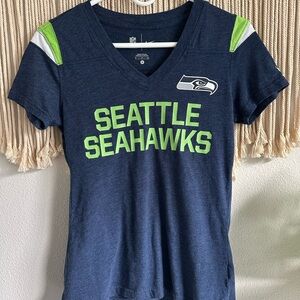 PINK Victoria's Secret Navy and Green Seahawks Tee